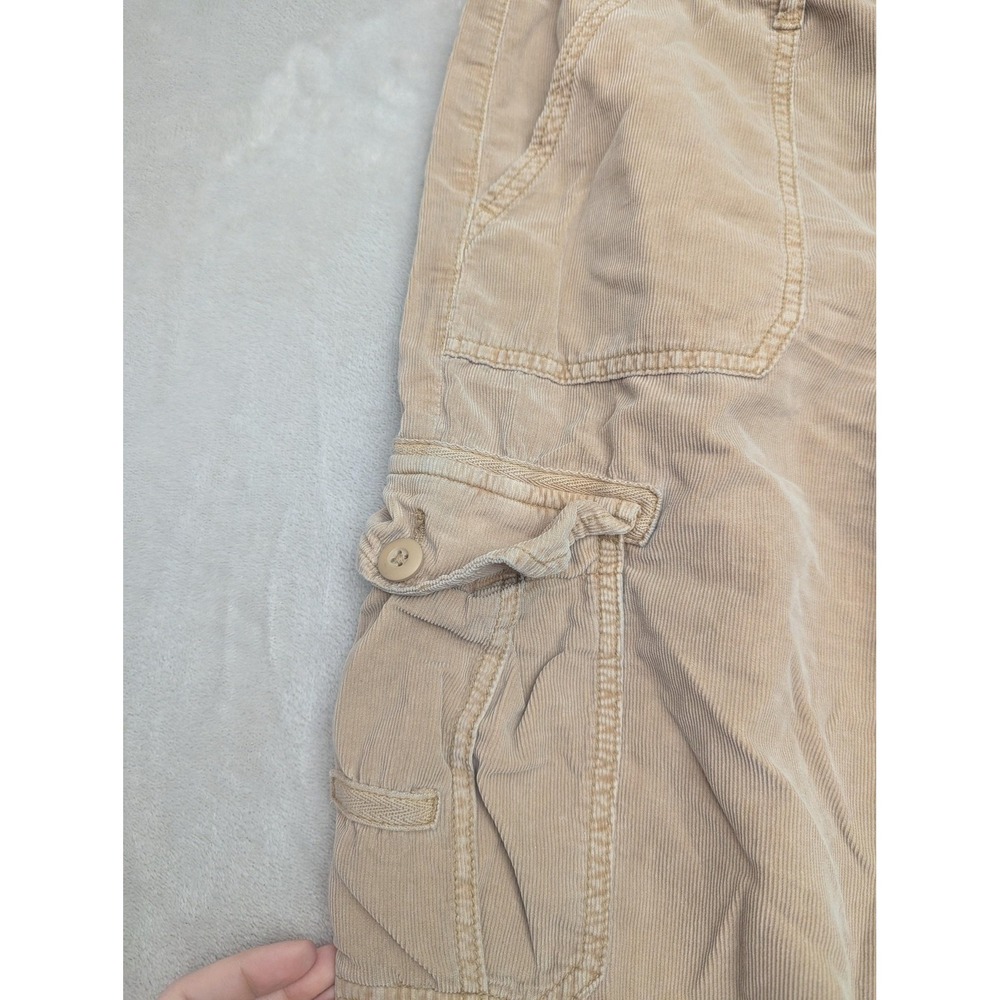 American Eagle Pants Womens 8 Beige Jogger Cargo Corduroy Elastic‎ Y2K Baggy - Picture 4 of 13